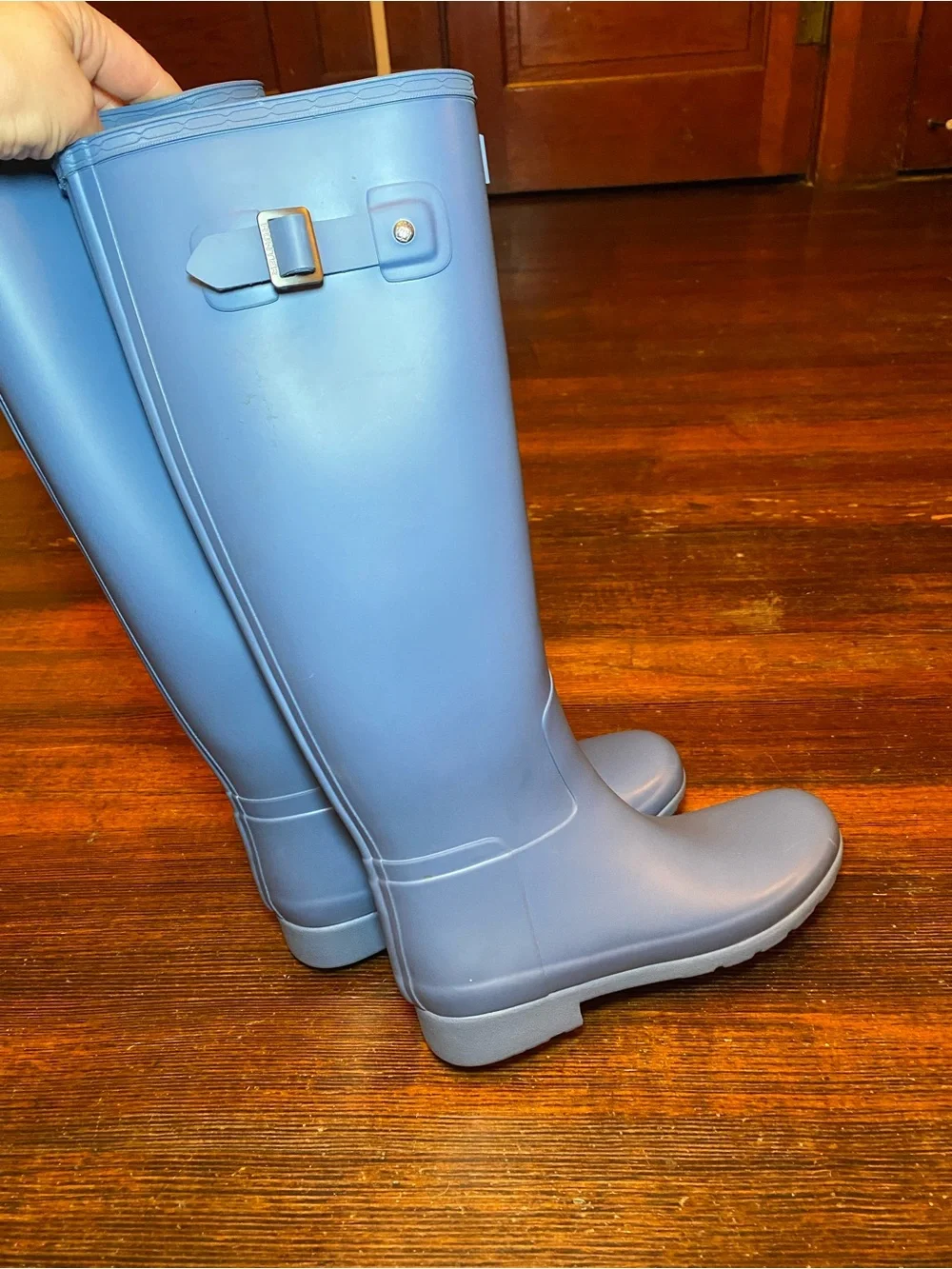 EUC Hunter Women's Original Refined Tall Rain Boots Rock Pool Blue